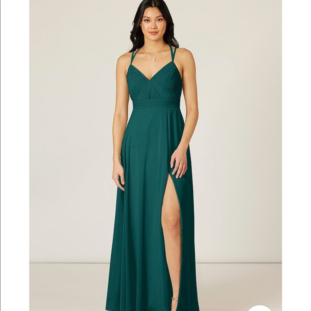 Azazie Aubrey Bridesmaid Dress Peacock